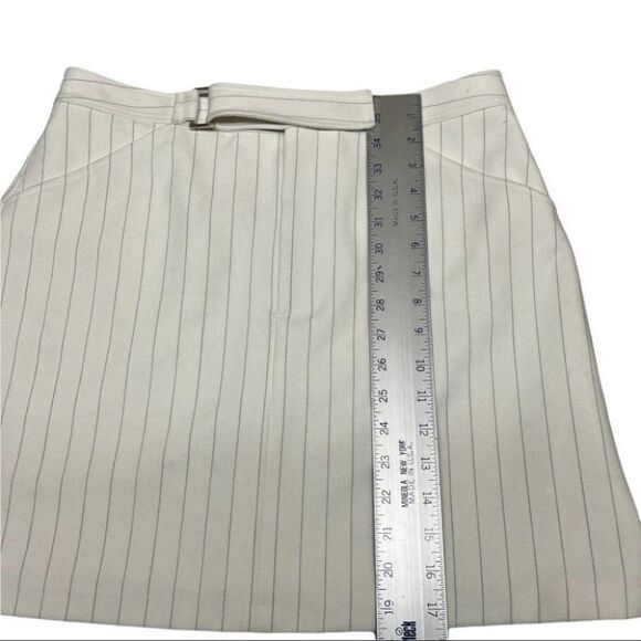 Club Monaco Suiting Mini Skirt Belted Pinstripe Pockets Nautical - Picture 5 of 11